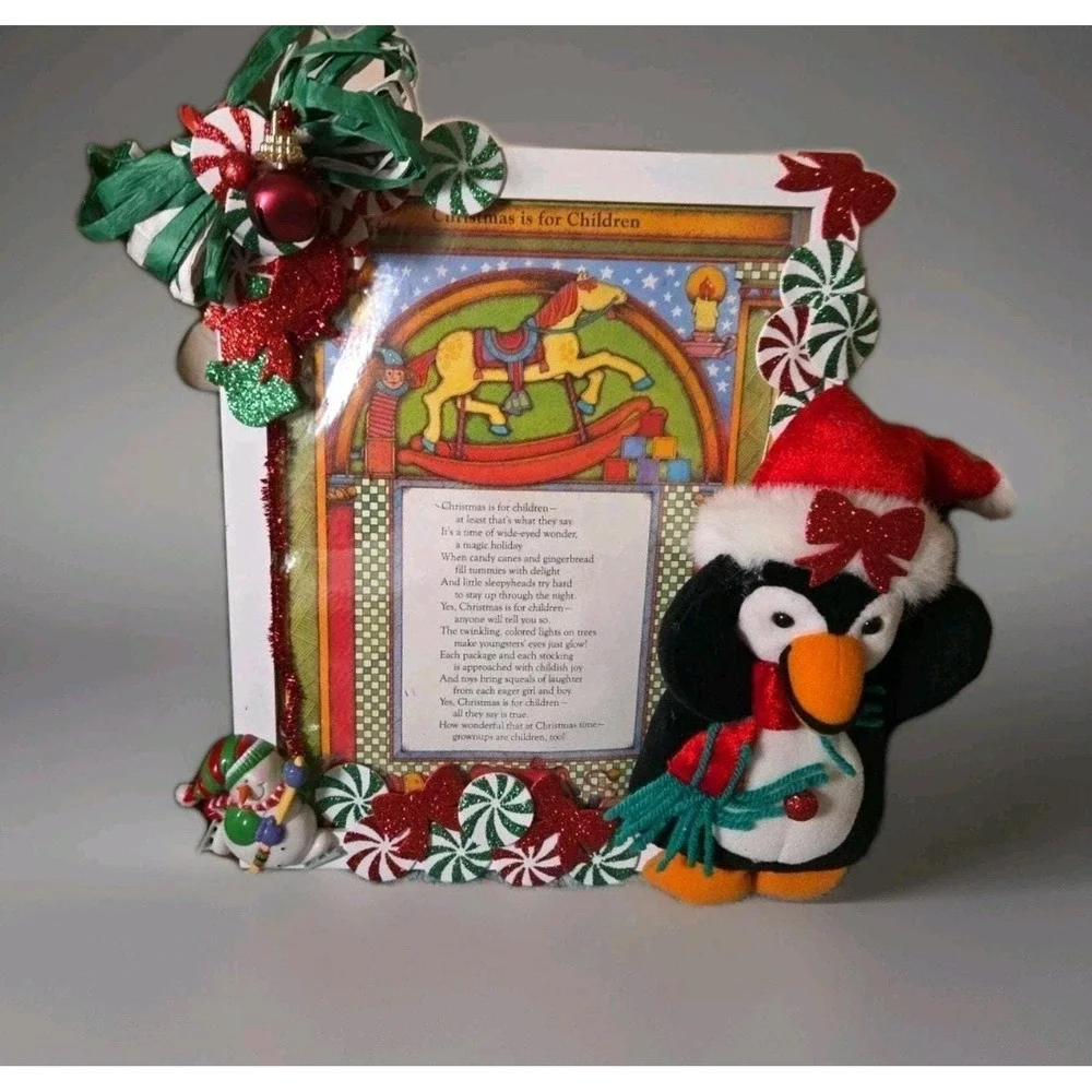 Christmas‎ Wall Hanging Christmas is for Children Poem Primitive Nostagia Framed